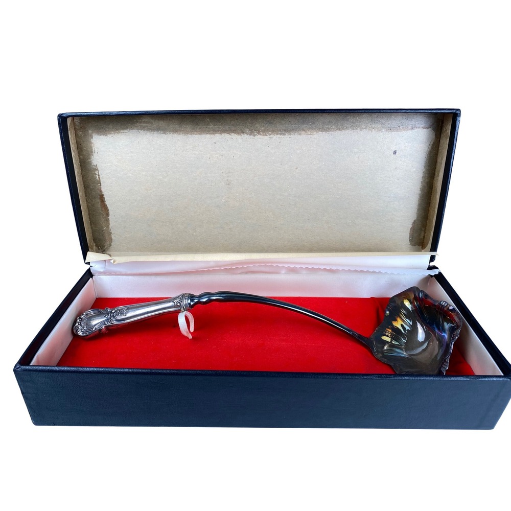 Web Sterling Handle Sheffield England EPNS A1 Silver Plate Ladle with Box 13.5in